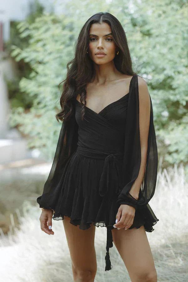 Celestine – Playful Balloon Sleeve Mini Dress
