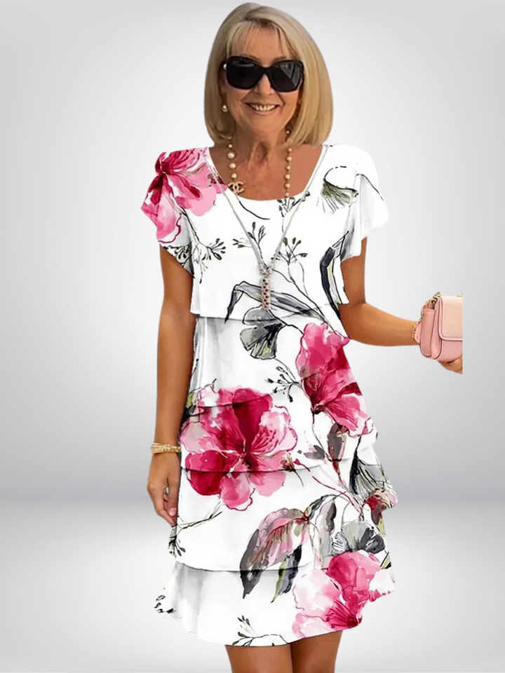 Giselle™ | Ruffled Floral Pleated Dress