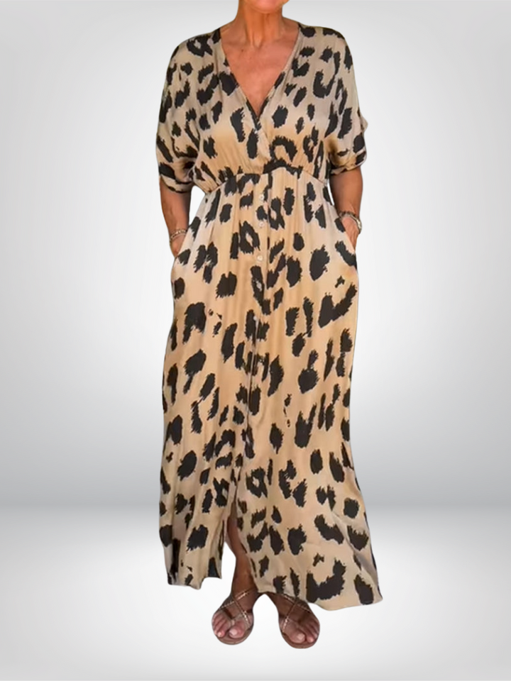 Elizabeth | Boho Leopard Print Dress