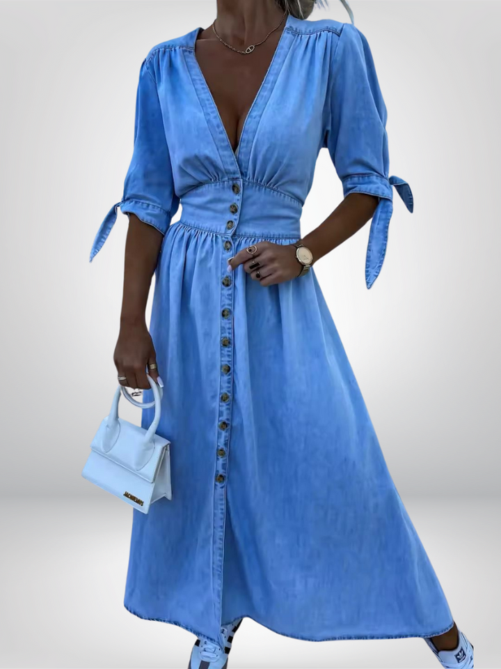 Maribel – Soft Denim Maxi Dress