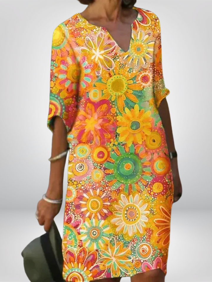 Ellen – Colourful Floral Summer Dress