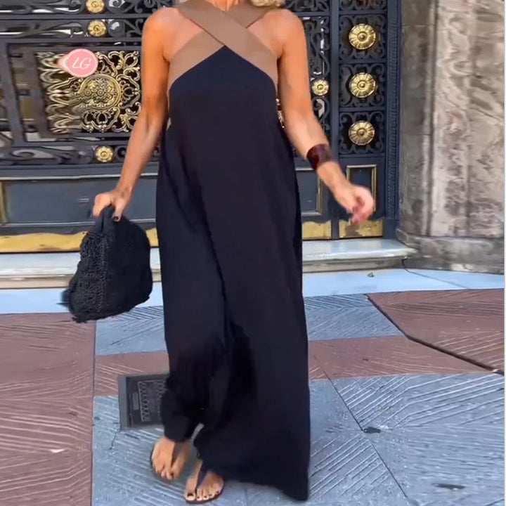 Alina – Cross-Neck Maxi Dress