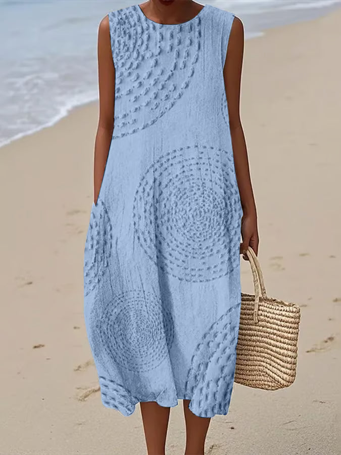 Maelle™ | Sleeveless Textured Maxi Dress