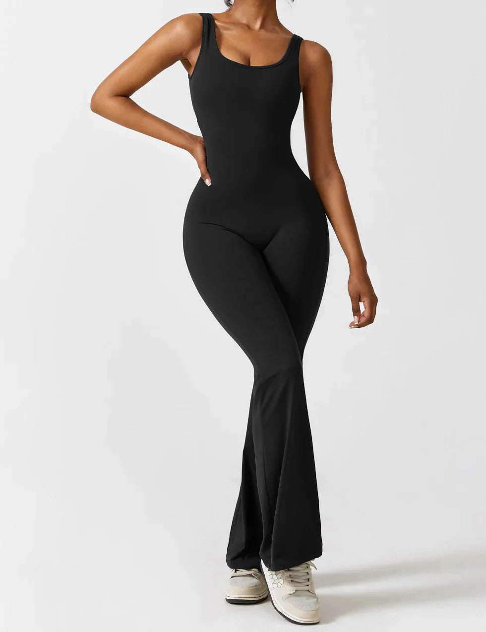 Elena™ | Elegant Flared Jumpsuit with V-Back