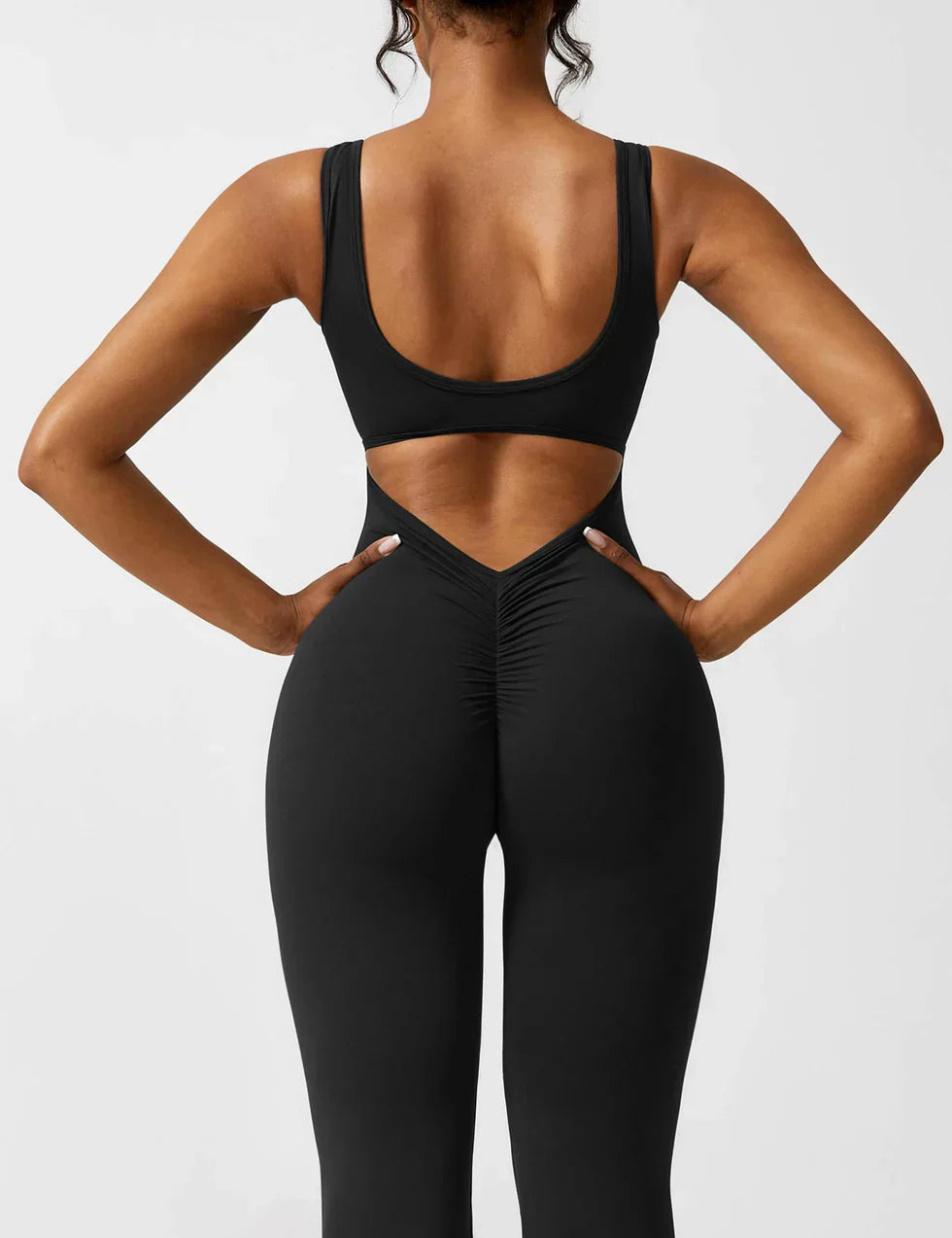 Elena™ | Elegant Flared Jumpsuit with V-Back