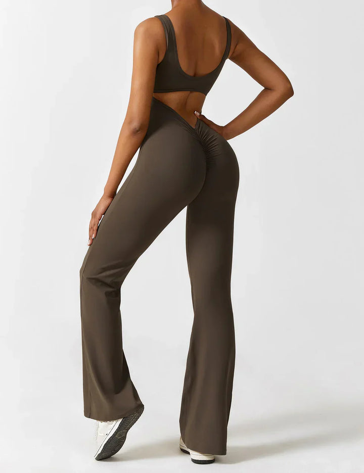 Elena™ | Elegant Flared Jumpsuit with V-Back