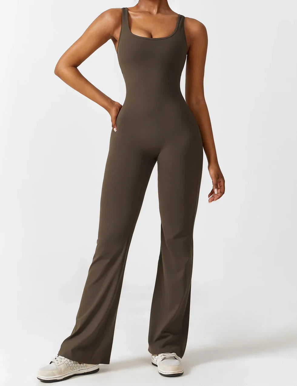 Elena™ | Elegant Flared Jumpsuit with V-Back