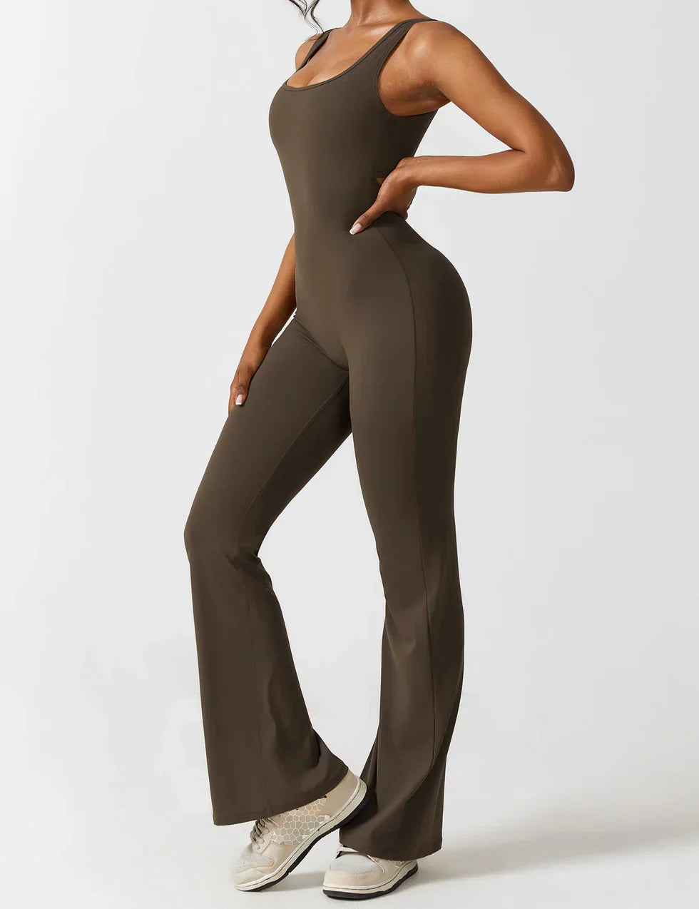 Elena™ | Elegant Flared Jumpsuit with V-Back