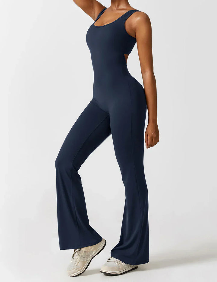 Elena™ | Elegant Flared Jumpsuit with V-Back