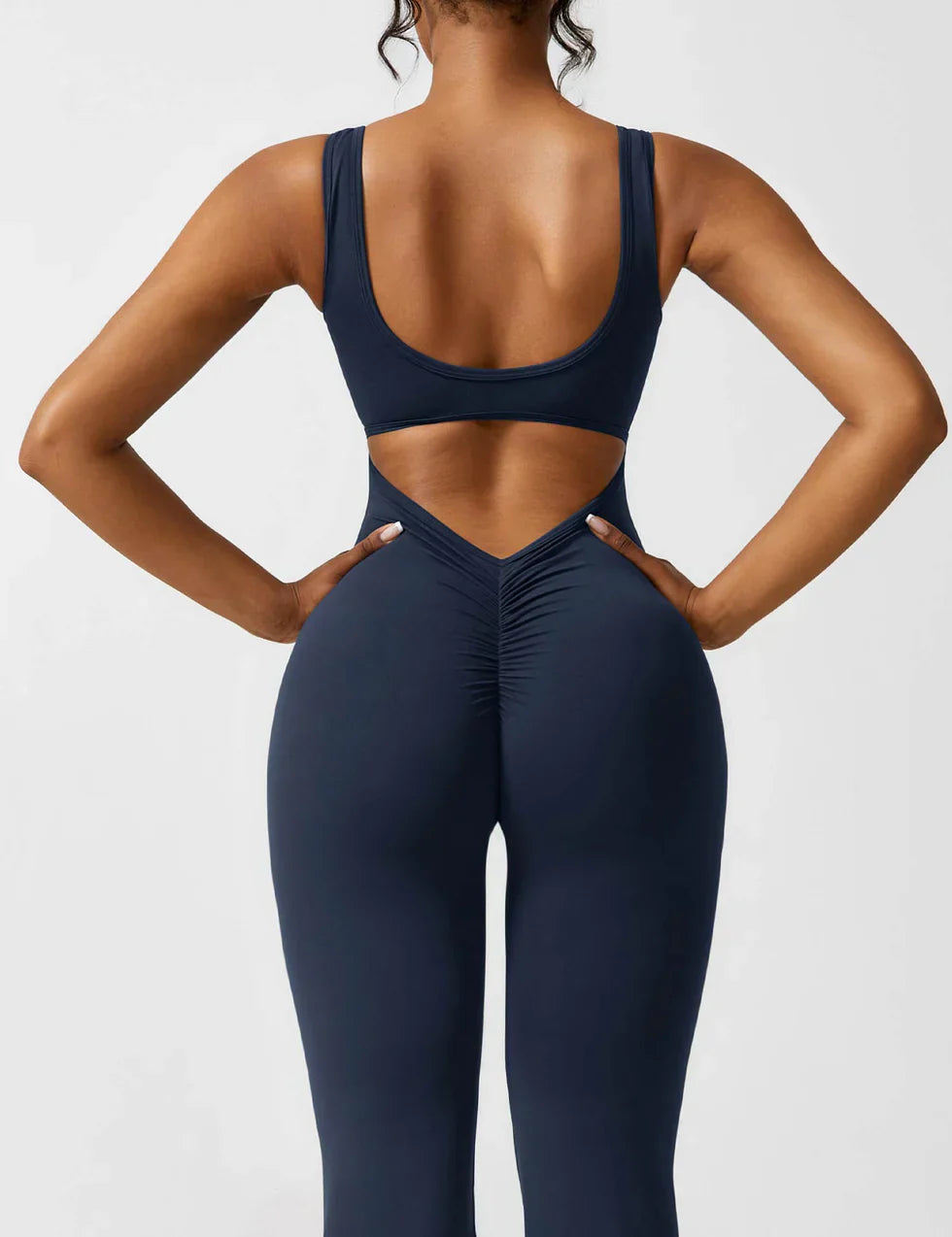 Elena™ | Elegant Flared Jumpsuit with V-Back
