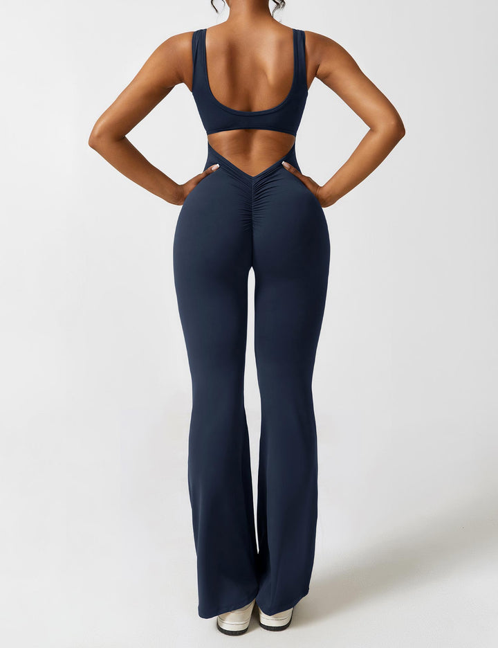 Elena™ | Elegant Flared Jumpsuit with V-Back