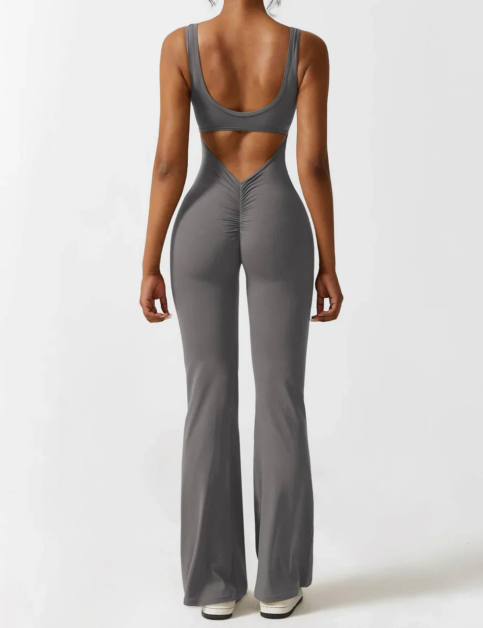 Elena™ | Elegant Flared Jumpsuit with V-Back
