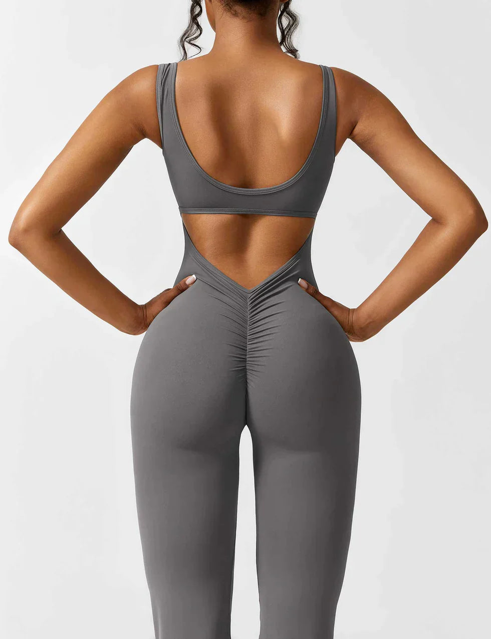 Elena™ | Elegant Flared Jumpsuit with V-Back