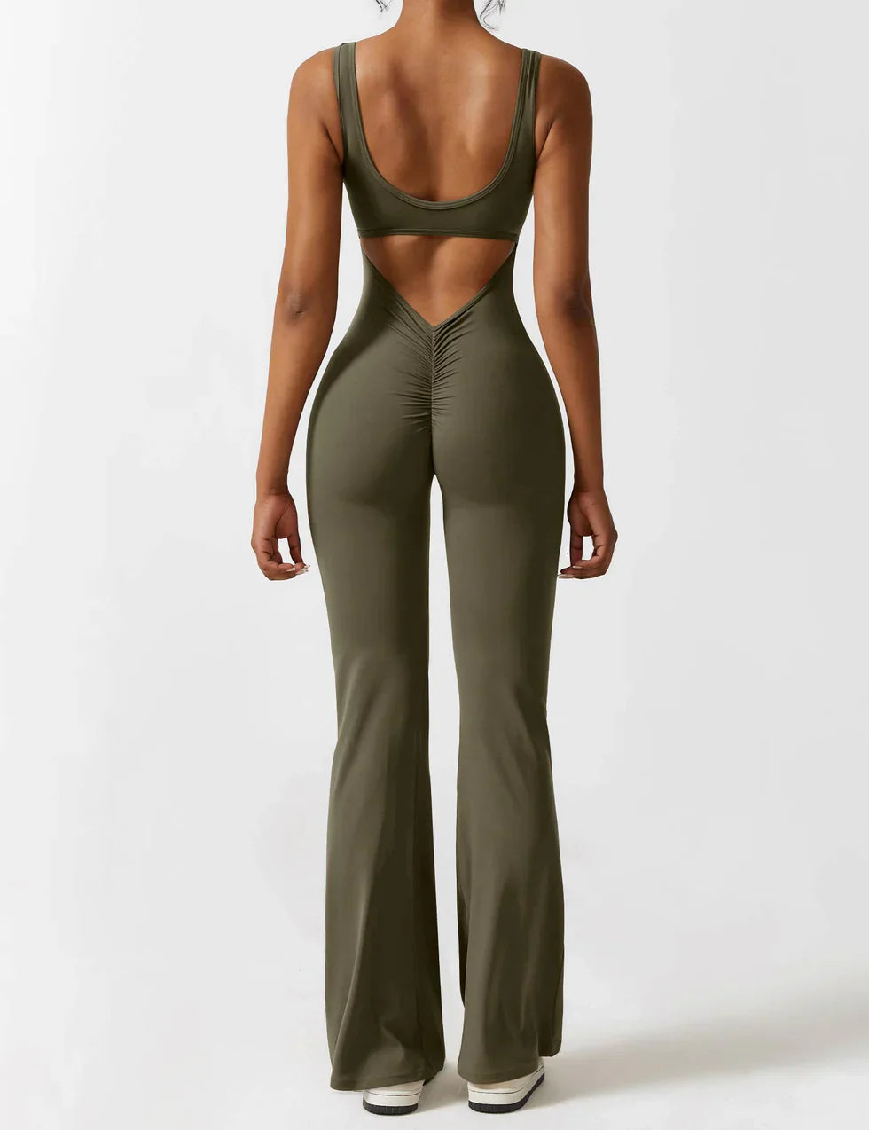 Elena™ | Elegant Flared Jumpsuit with V-Back