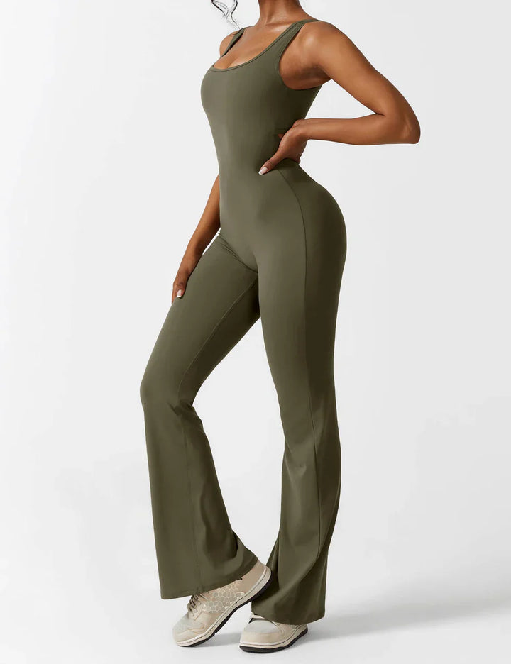 Elena™ | Elegant Flared Jumpsuit with V-Back