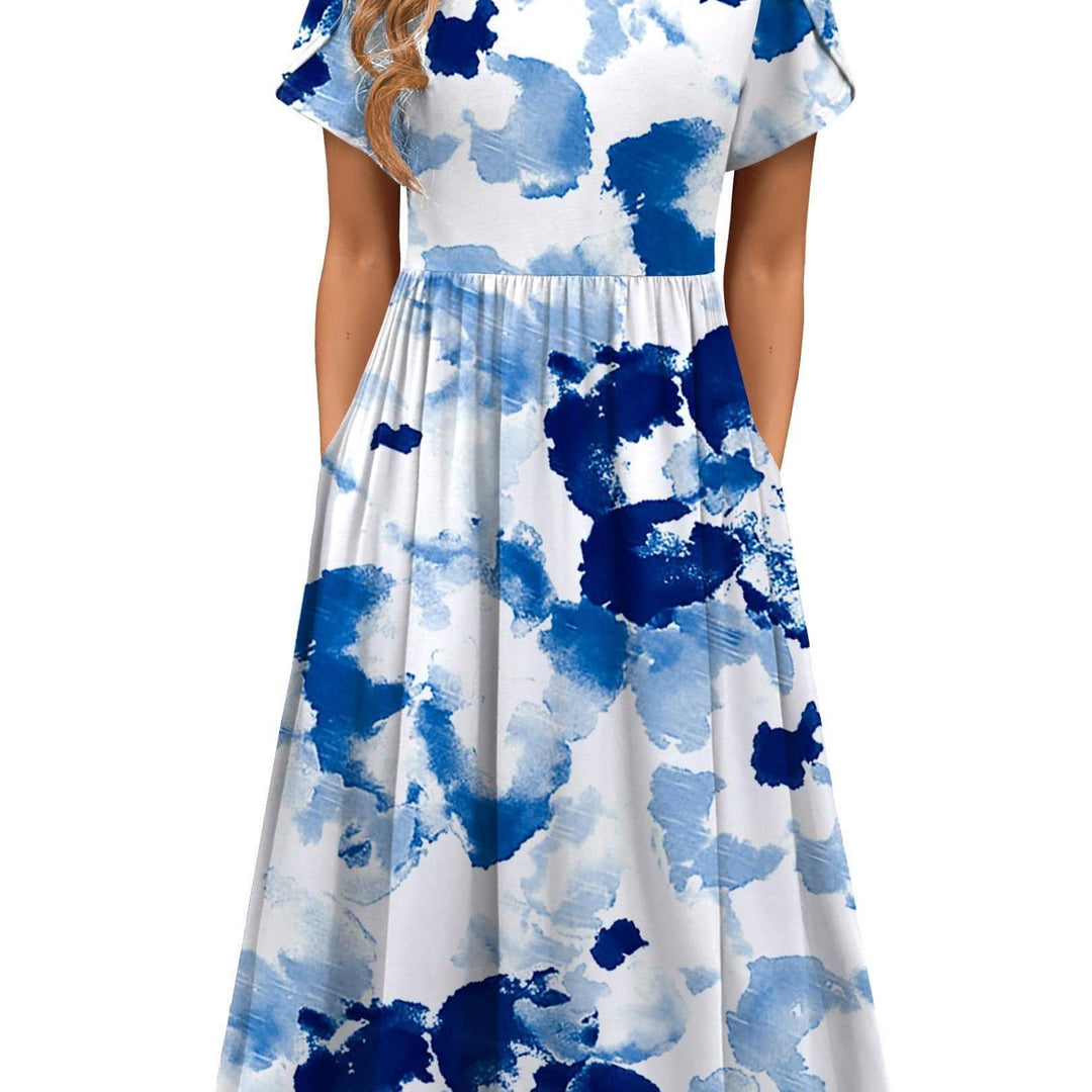 Carys™ – Floral Midi Dress with Pockets