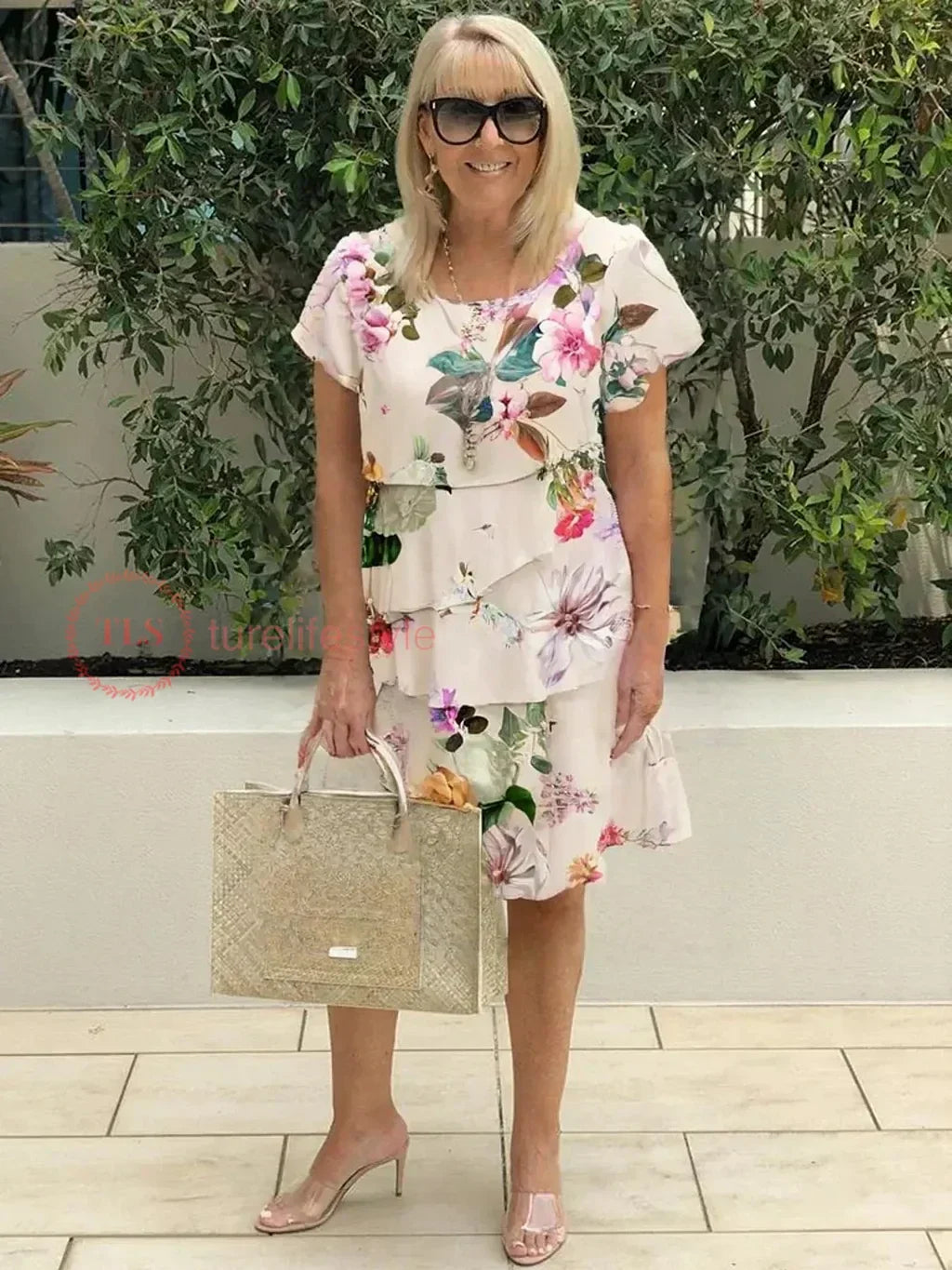 Giselle™ | Ruffled Floral Pleated Dress