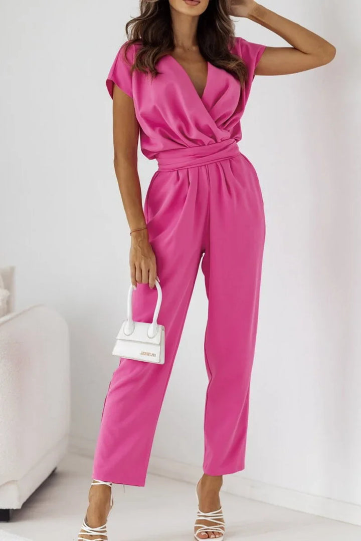 Maryana | Chic Short-Sleeve V-Neck Jumpsuit