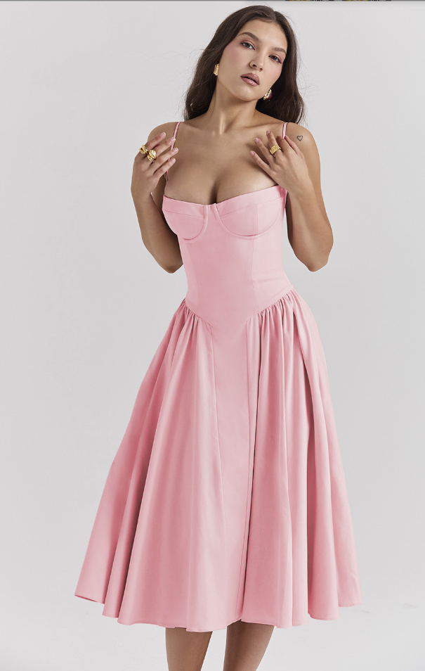 Sleeveless Corset Midi Dress – Flattering Fit