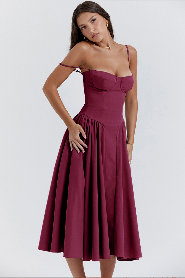Sleeveless Corset Midi Dress – Flattering Fit