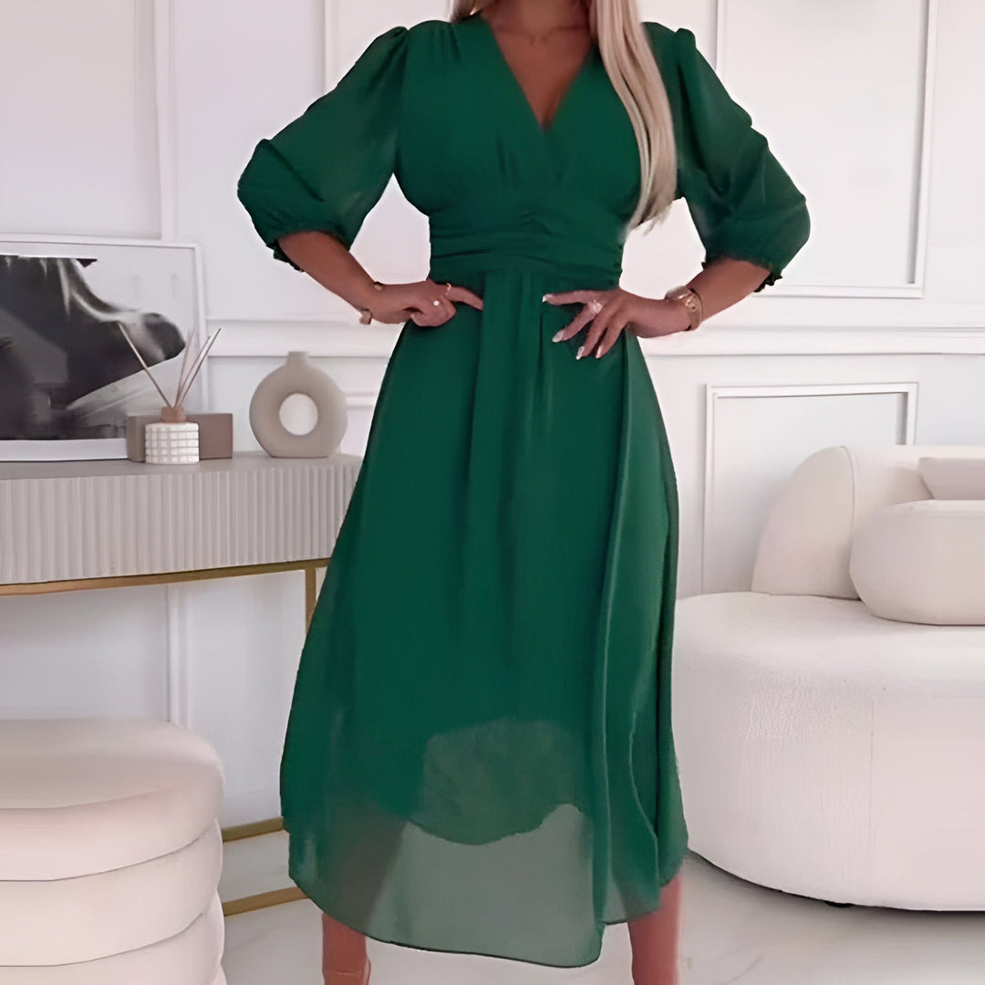 Isla™ | Elegant Silky Chiffon Dress