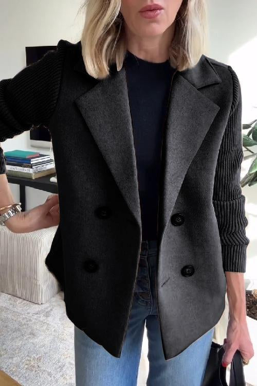 Orla™ | Chic Blazer with Knit Sleeves