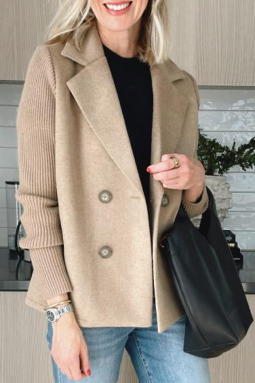 Orla™ | Chic Blazer with Knit Sleeves