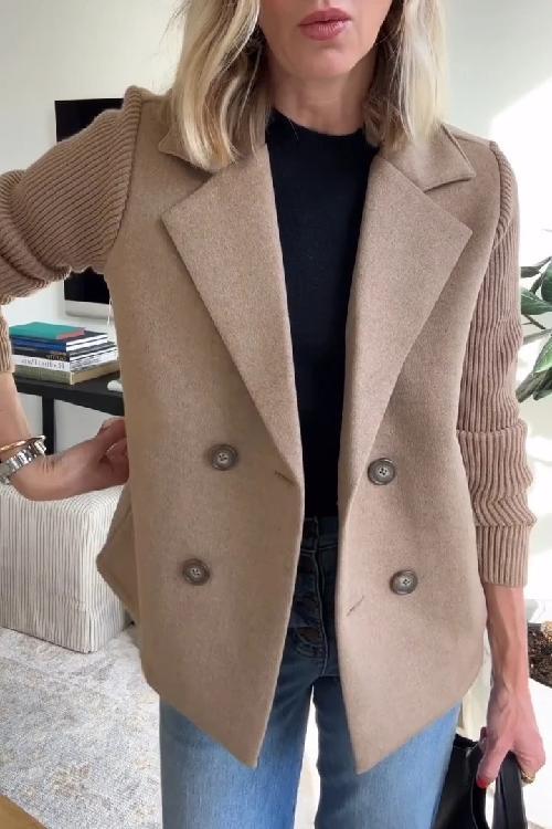 Orla™ | Chic Blazer with Knit Sleeves