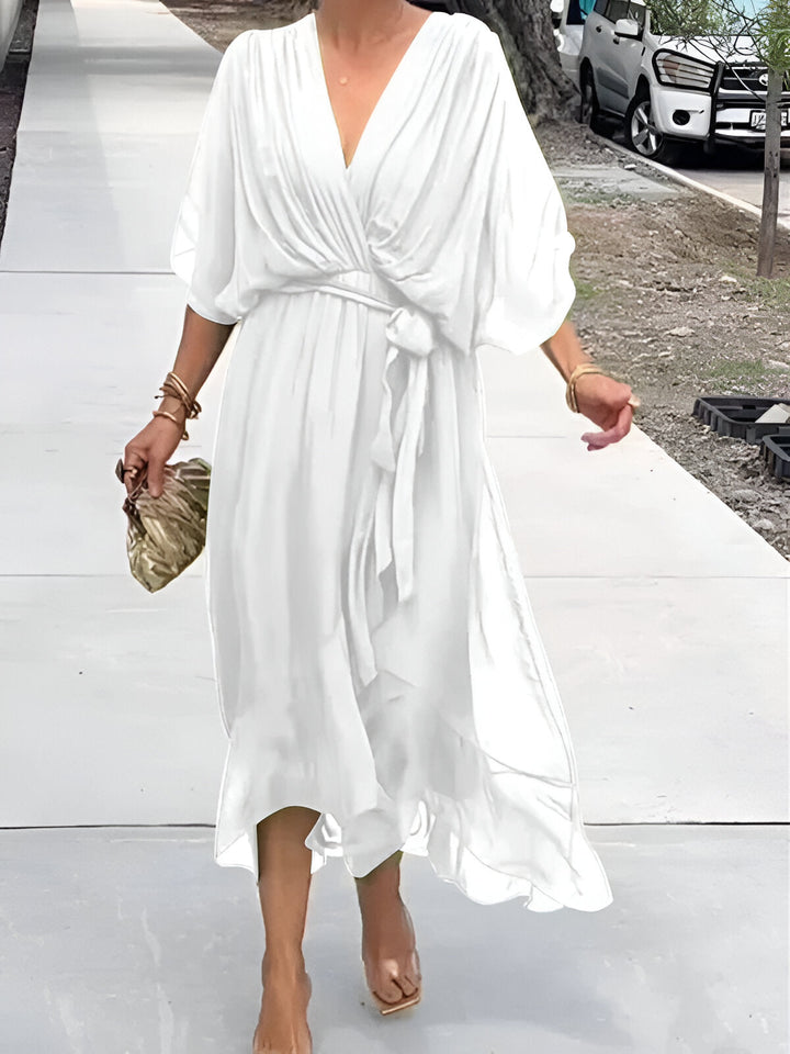 Monique – Chiffon Dress with V-Neck