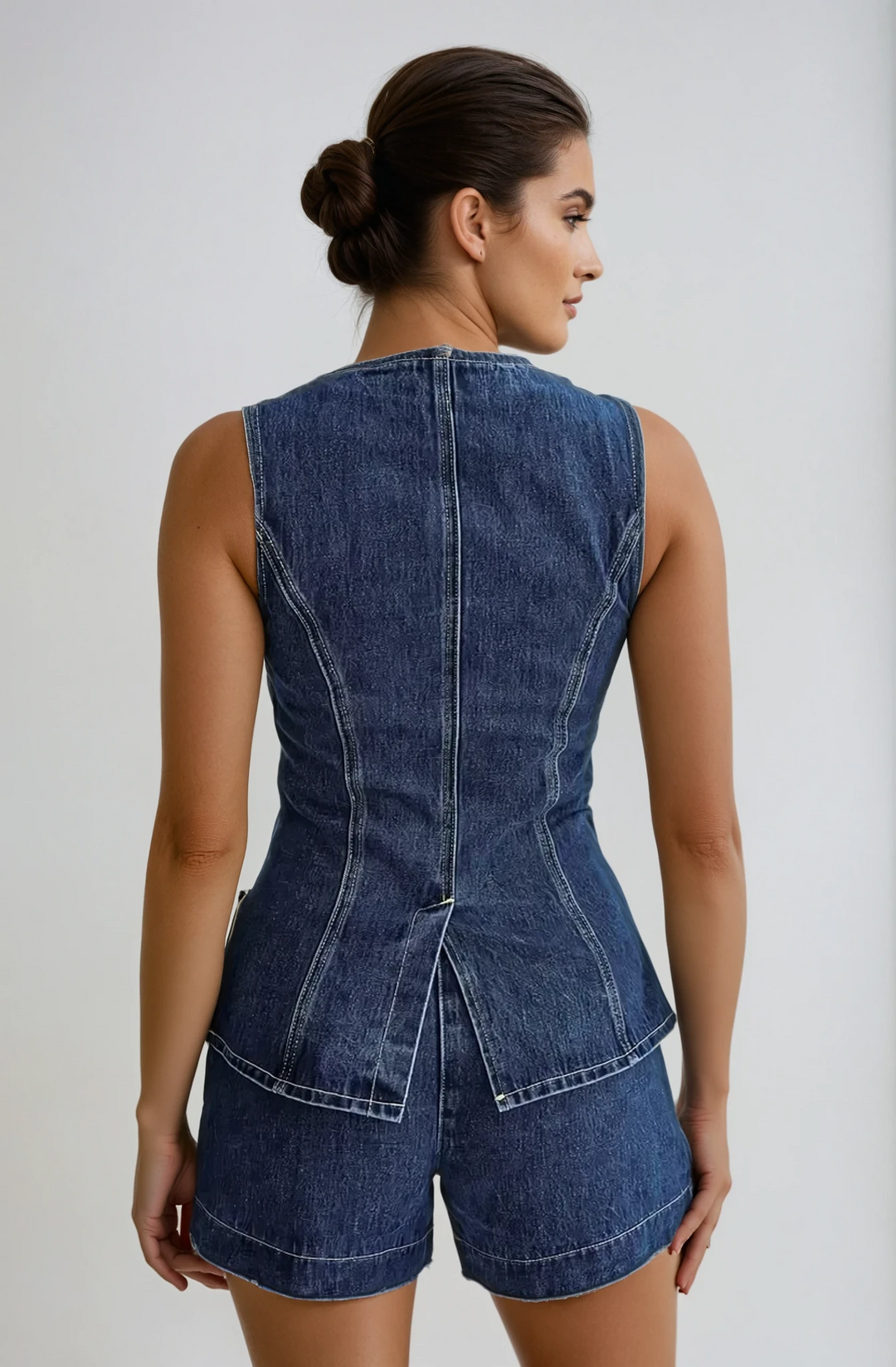 Sorcha | Sleeveless Denim Set