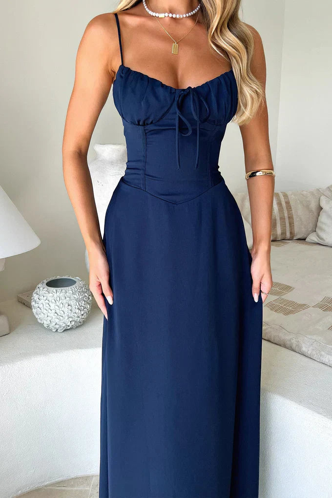 Delphine | Lace-Up Back Maxi Dress