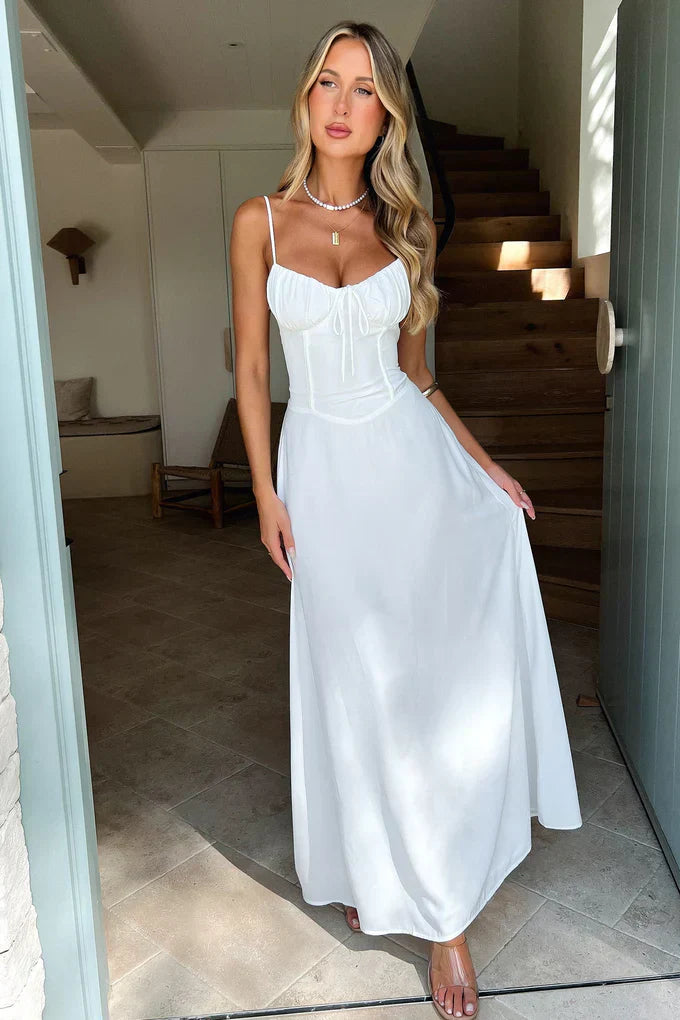Delphine | Lace-Up Back Maxi Dress