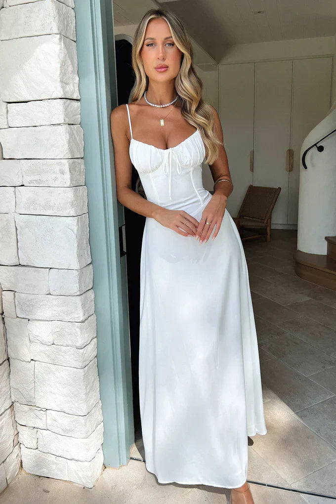 Delphine | Lace-Up Back Maxi Dress
