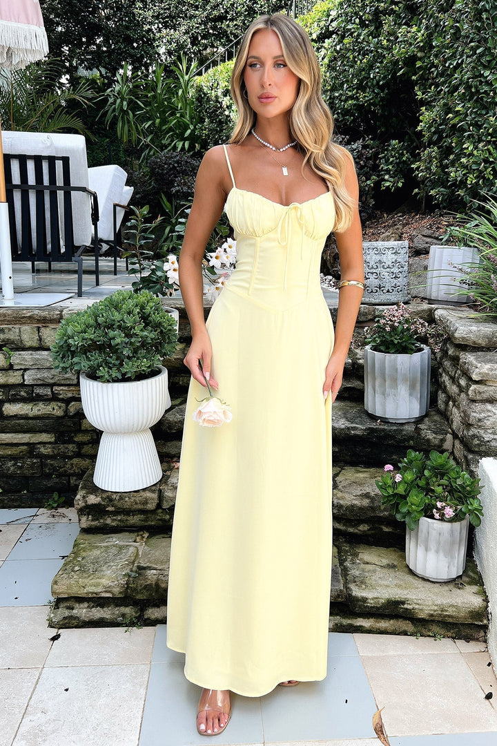 Delphine | Lace-Up Back Maxi Dress