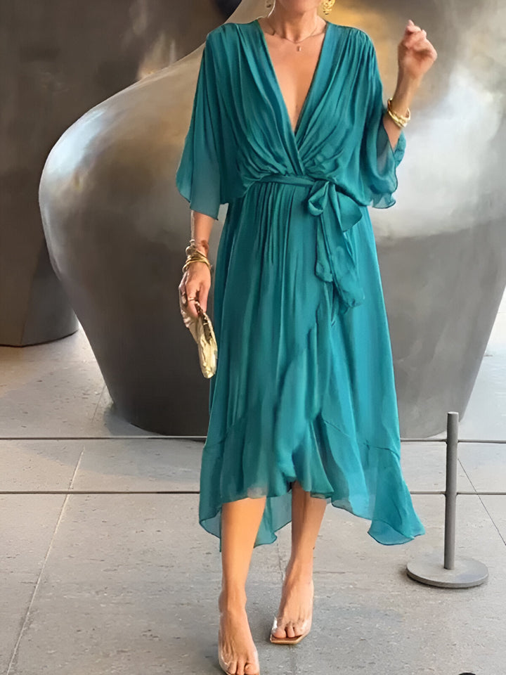 Monique – Chiffon Dress with V-Neck