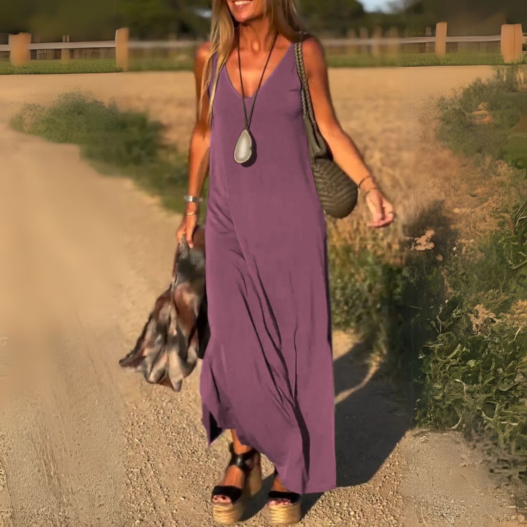 Celeste – Graceful V-Neck Maxi Dress