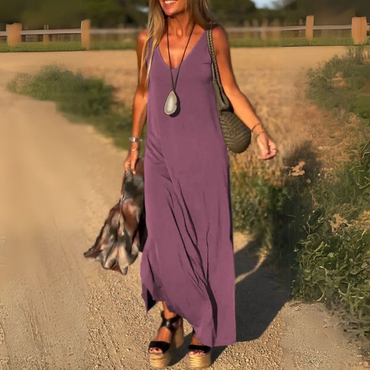 Celeste – Graceful V-Neck Maxi Dress
