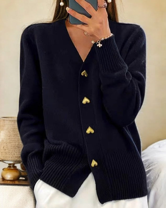 Adele™ | Elegant Cardigan with Heart Buttons