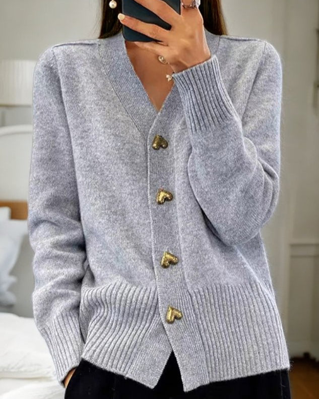 Adele™ | Elegant Cardigan with Heart Buttons