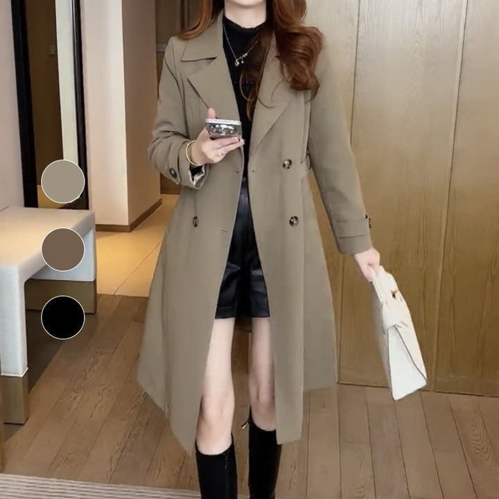 Nadine™ | Elegant Wool Trench Coat