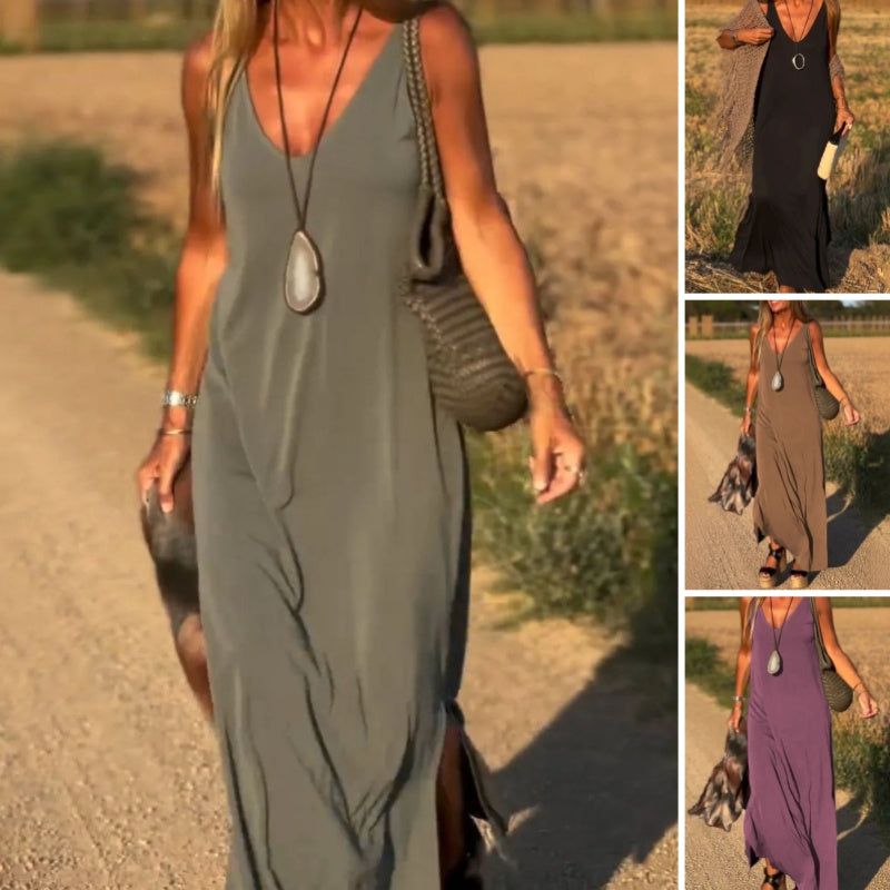 Celeste – Graceful V-Neck Maxi Dress