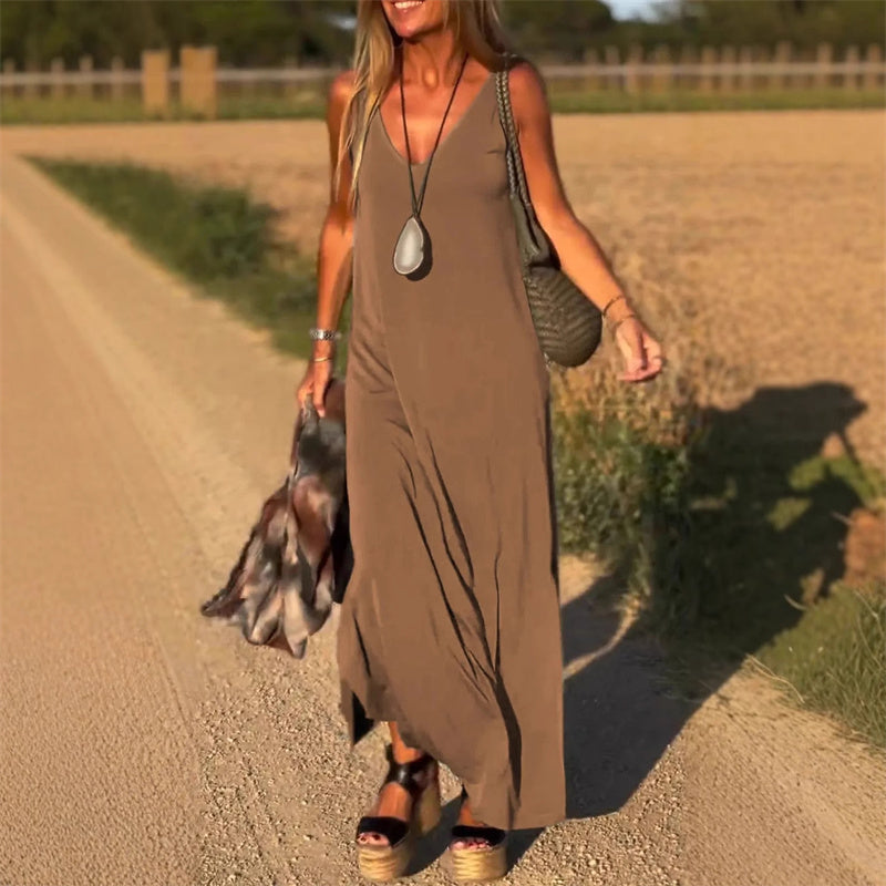 Celeste – Graceful V-Neck Maxi Dress