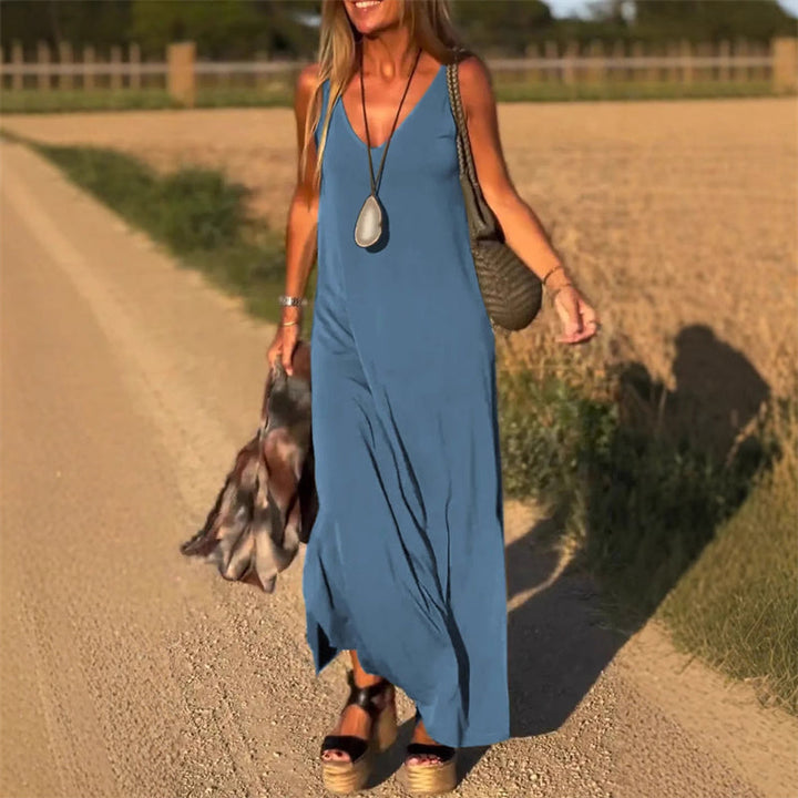Celeste – Graceful V-Neck Maxi Dress