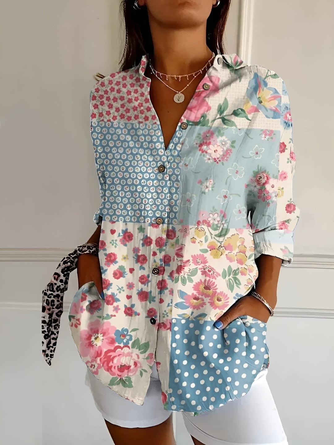 Lyssa – Elegant Floral Button-Down Blouse