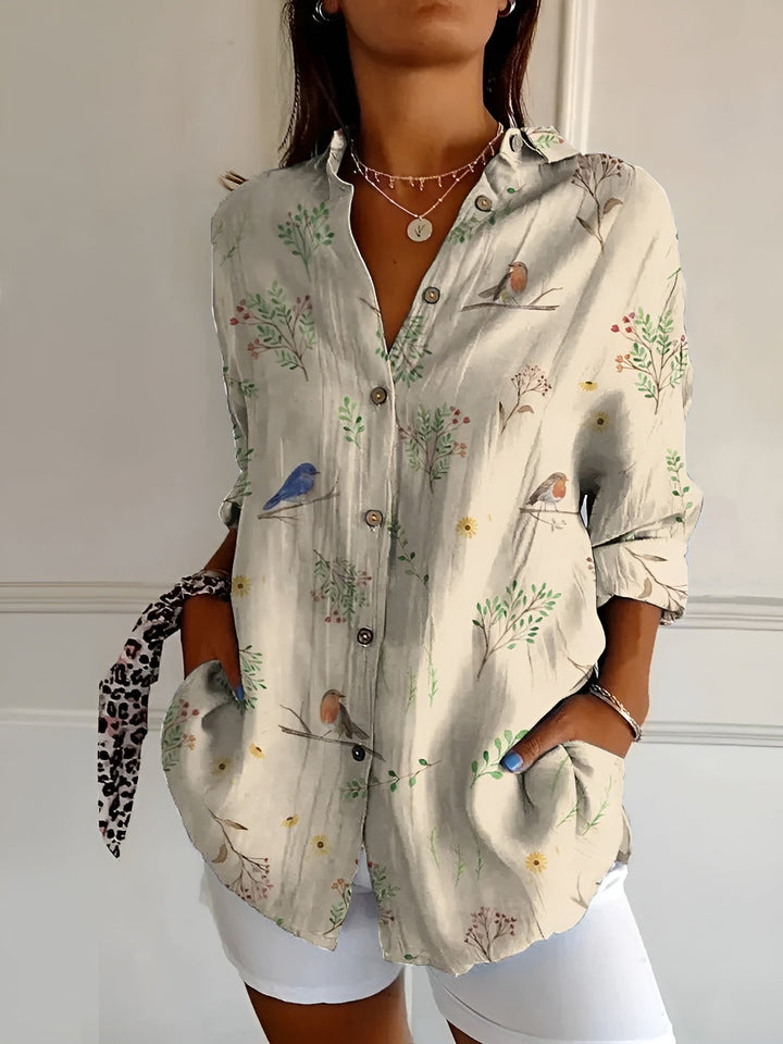 Lyssa – Elegant Floral Button-Down Blouse