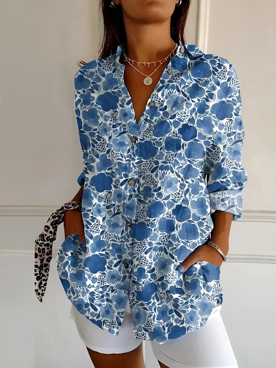 Lyssa – Elegant Floral Button-Down Blouse