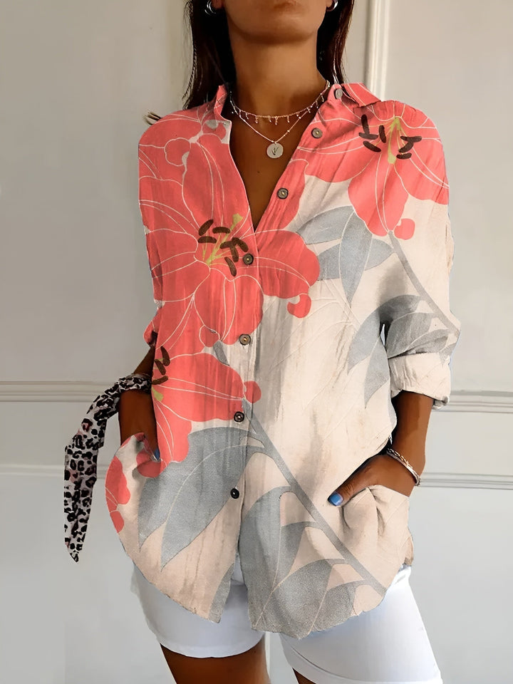 Lyssa – Elegant Floral Button-Down Blouse