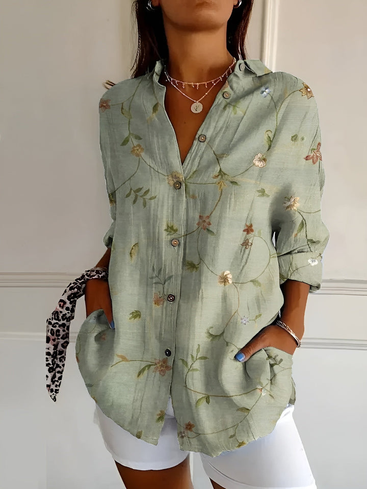 Lyssa – Elegant Floral Button-Down Blouse